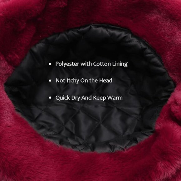 Winter bucket fluffy faux fur hat - Picture 5 of 5